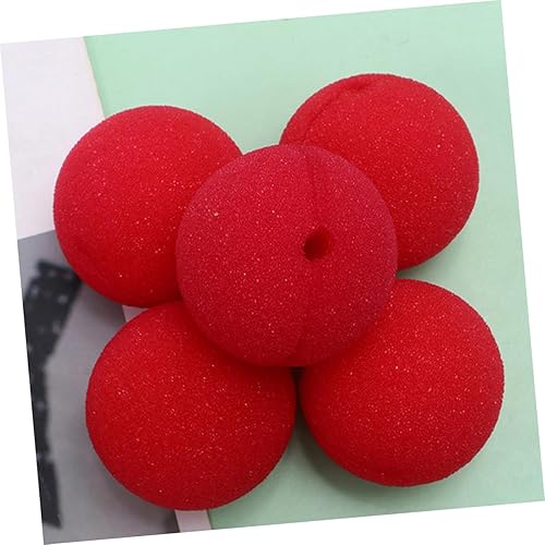 Miniatura 7 de ABOOFAN 10 piezas de esponja de nariz de payaso de Navidad, accesorios de circo de nariz roja, accesorios de payaso, accesorios rojos, decoración de