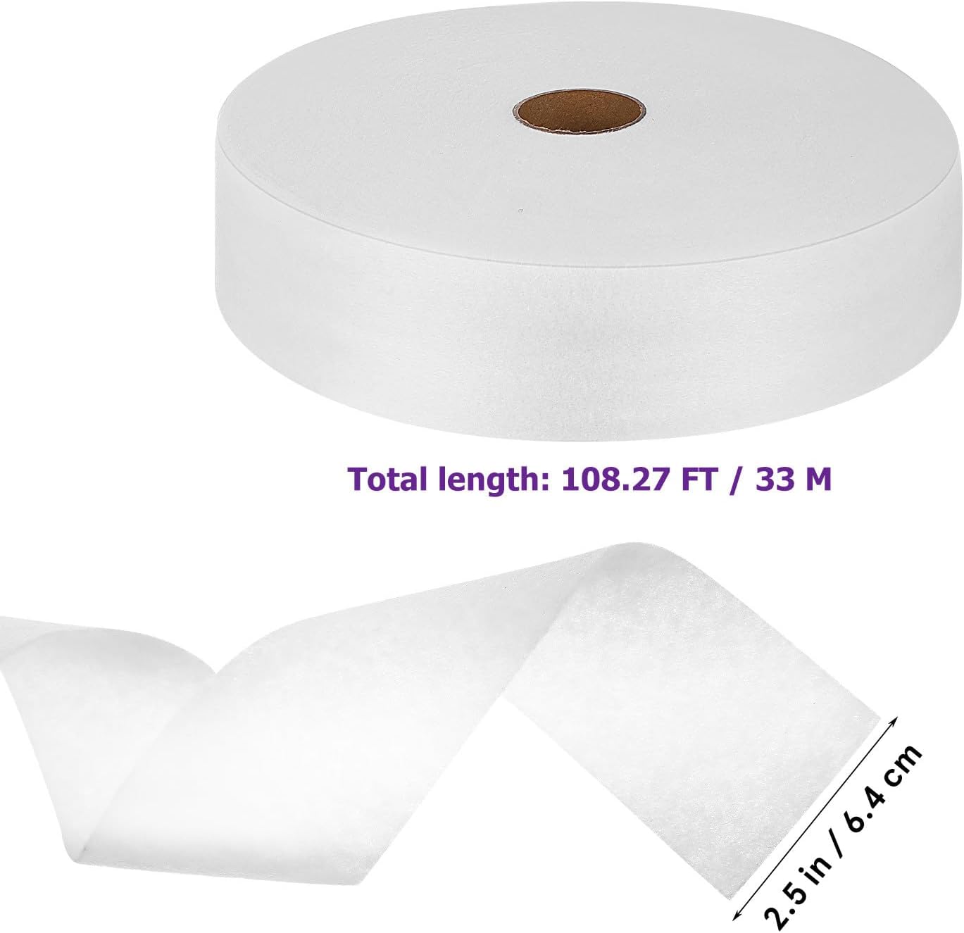 MOKKHNB 2 Rolls Nonwoven Blend Batting Strip 6.4cm X 3 High Absorbency Fabric for Quilting and Crafting DIY Sewing Projects