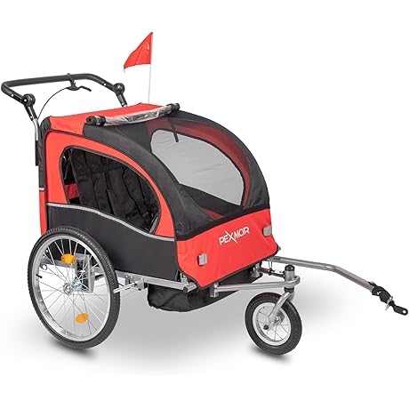 PEXMOR 2-in-1 Bike Trailer for Kids: Cycle with Your Little Explorers Safely and Effortlessly