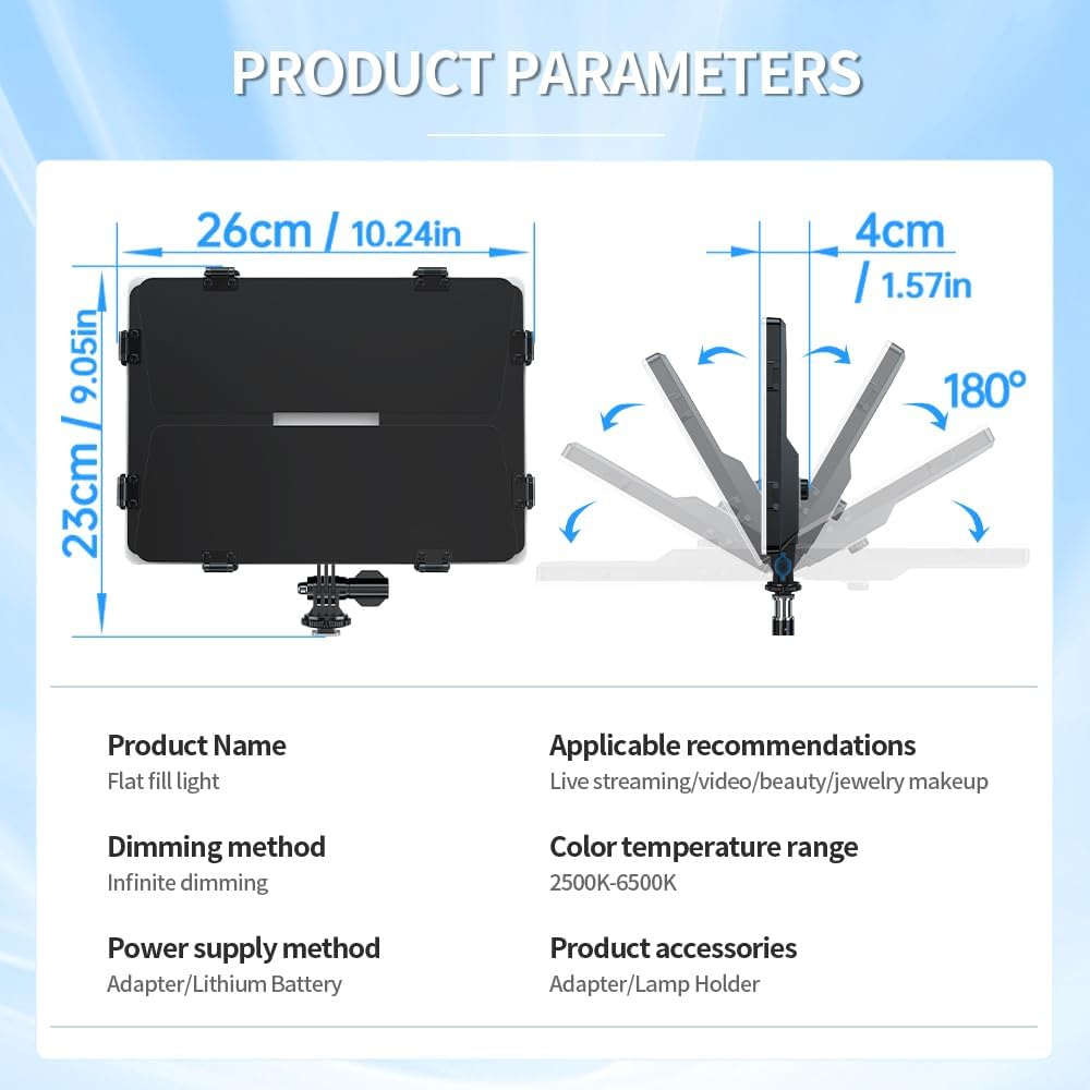 Video Light Panel Photography Lights Bi-Color Dimmable 2500-6500K Led Camera Studio Streaming Lighting Photo Shooting