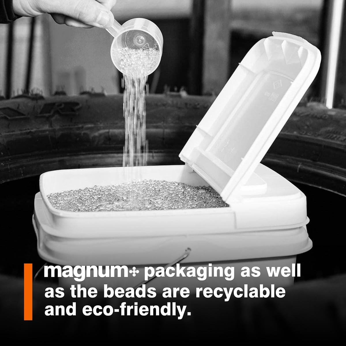 magnum+ Tire Balancing Beads – Fleet Tub of 24 Bags (3oz / 85g Each)