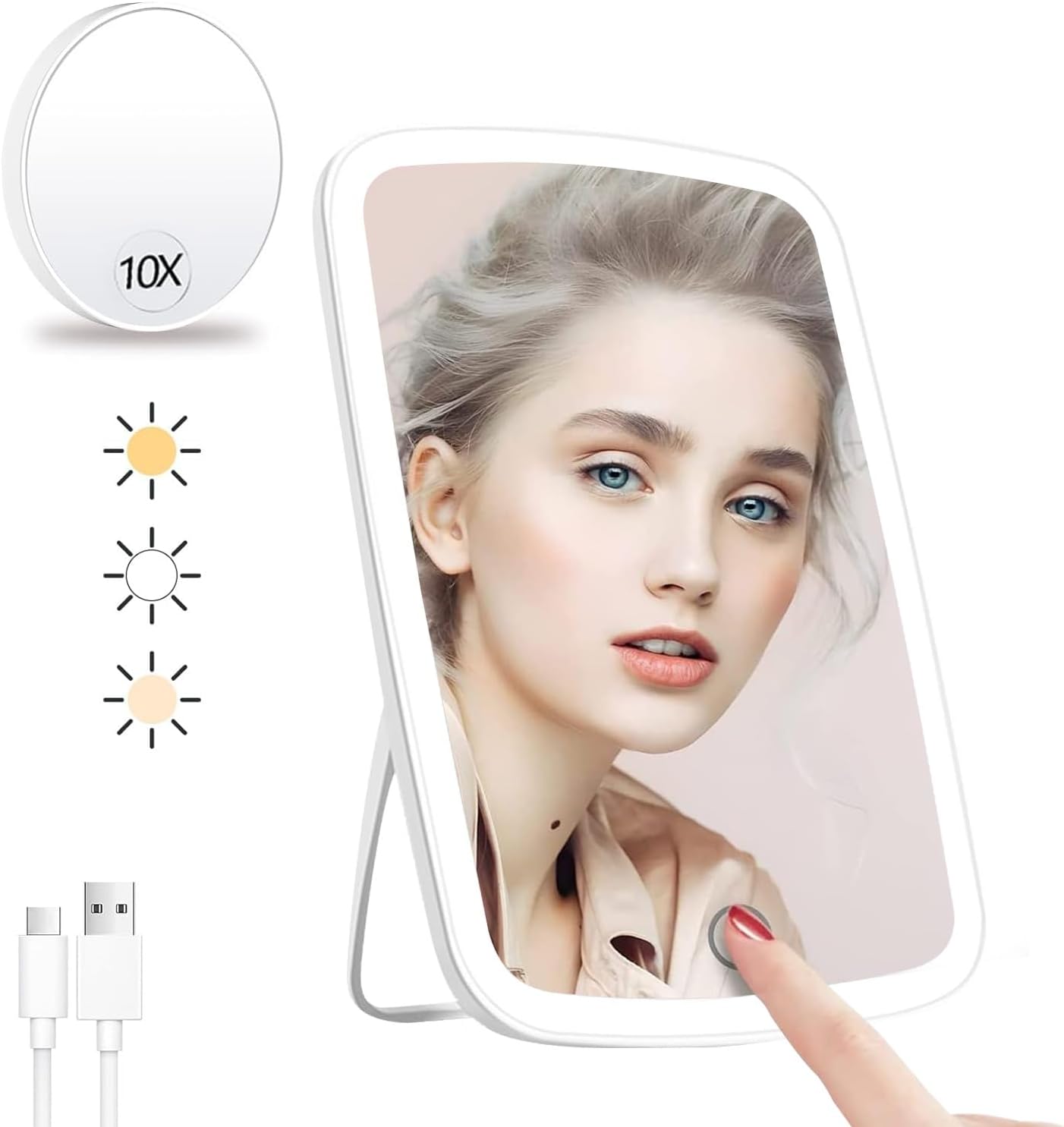 Espejo LED de maquillaje con 22 luces de aumento, ... – Vicedeal
