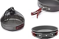 Vista 3 de Sartén mediana antiadherente de aleación de aluminio con mango plegable para acampar al aire libre picnic senderismo