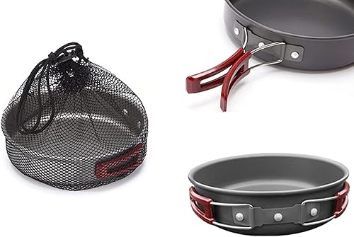 Miniatura 4 de Sartén mediana antiadherente de aleación de aluminio con mango plegable para acampar al aire libre picnic senderismo