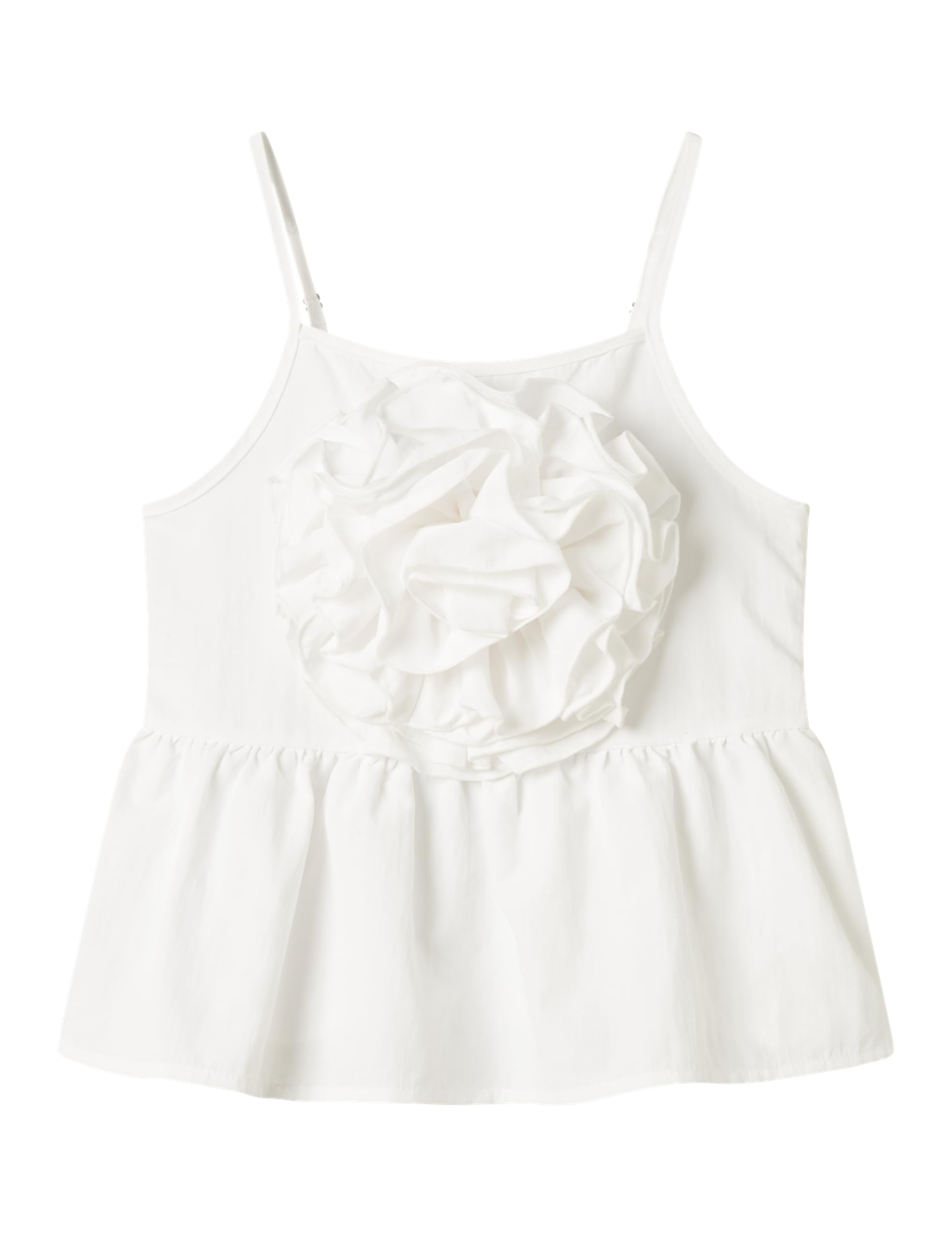 Name It Nkffylona Strap Top, Bright White, 134-140