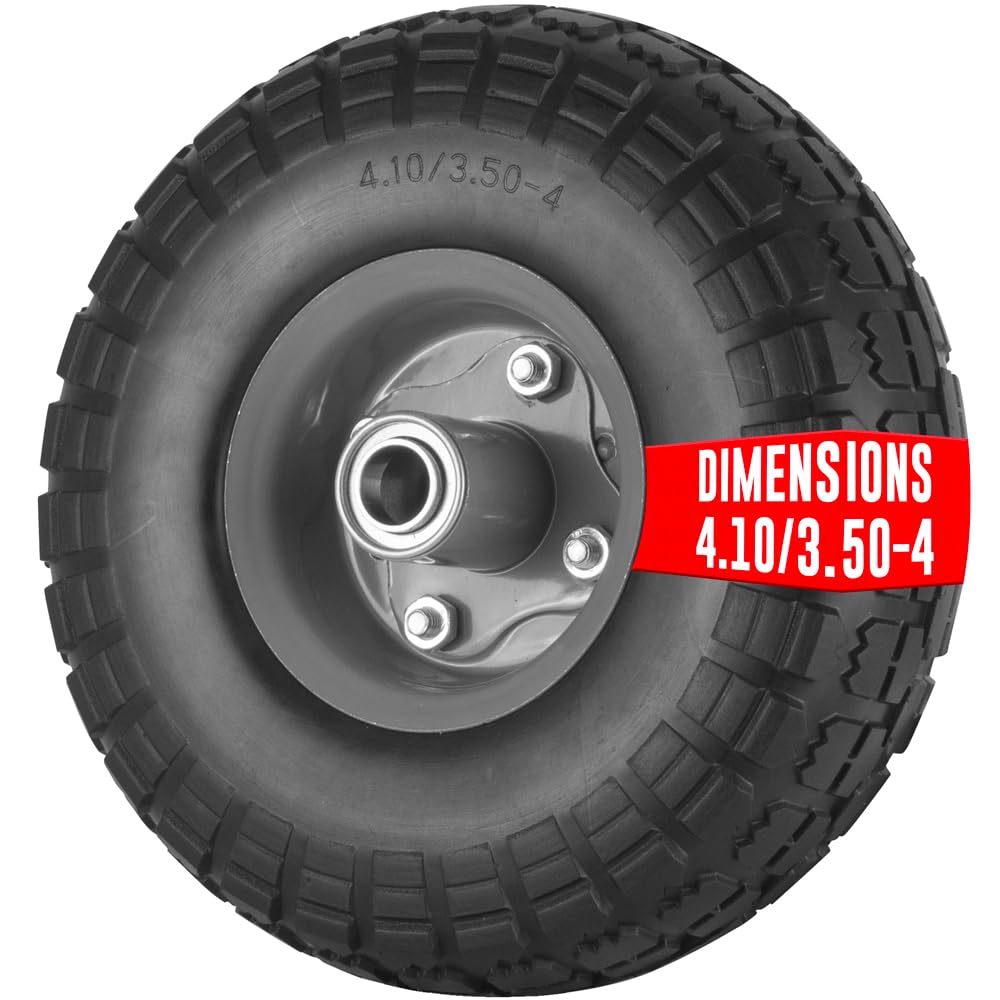 EURO VANADIUM - Roue Diable Increvable 26 x 8,​5 cm - Chariot de Jardin, Axe Déporté 2 cm - Remorque de Transport Profilée Tout Terrain - Solide et Durable