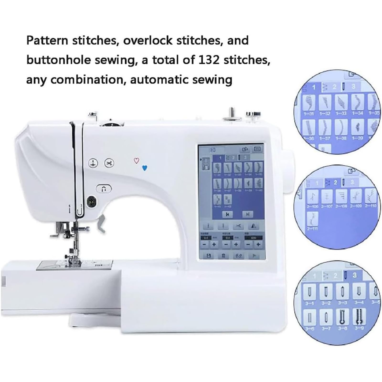 Machine à coudre numérique, machine à broder électrique automatique avec zone de broderie, 158 motifs intégrés et 210 lettres intégrées pour un usage domestique
