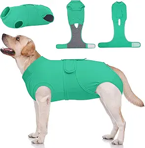 Kuoser Dog Surgery Suit Female Spay, Dog Recovery Suit Male Neuter, Puppy Clothes Onesie for Surgery Anti Licking Abdominal Wounds Pet Surgical Recovery Bodysuit Shirt, Substitute E-Collar & Cone