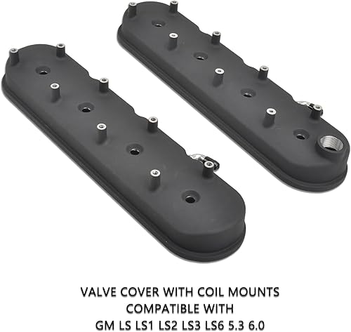 Miniatura 19 de Cubiertas de válvula de aluminio con aletas compatibles con bloque pequeño Chevy 58-86 Tall 327 350 400 - Plata pulida Plateado (sliver)