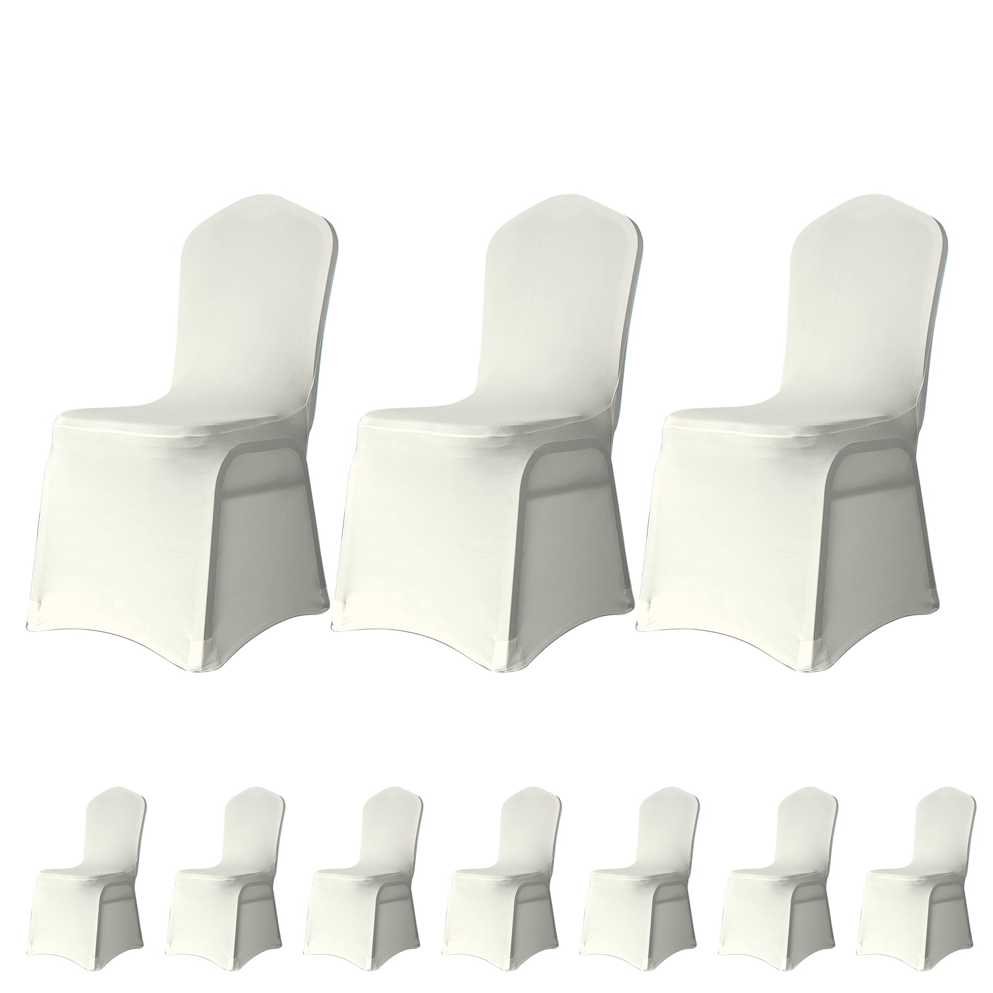 Trimming Shop Wedding Chair Covers Flat Front Design, Ivory, Pack of 10 โ image 1