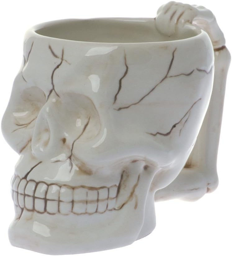 Human Skull Novelty Coffee Mug - Diabolical Bonehead Cup Ceramic 16 oz. Pacific Trading