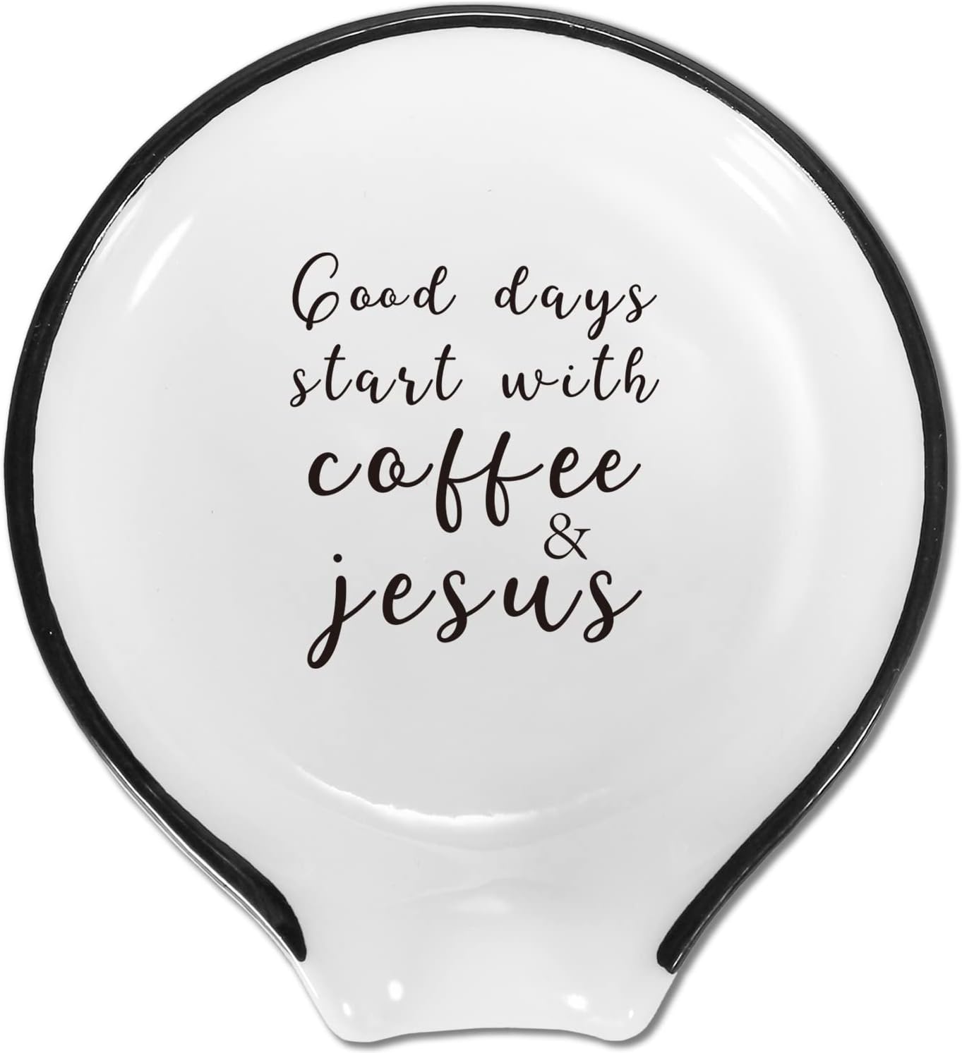 BuouforauChristian Gifts for Women Men, Coffee Spoon Rest Holder, Coffee Bar Table Decor, Coffee Lover Accessories- Good Days Start with Coffee and Jesus - 05