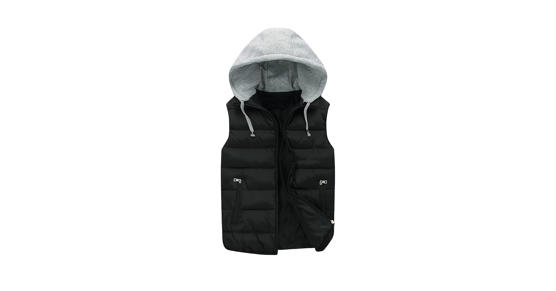 8YARDS Men’s BIG HOODIE VEST フード付き中綿ベスト RSZGSWS Mens Quilted Puffer Vest With Hood Winter Thicken
