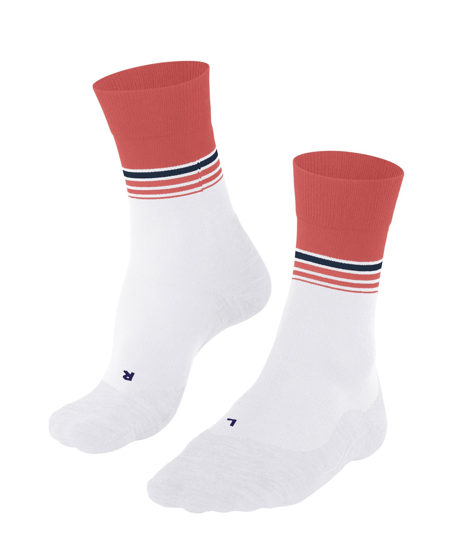 FALKE Women's RU4 Endurance Cool W So Functional Yarn Anti-Blister 1 Pair Running Socks, White 2003 Stripe, 7-8