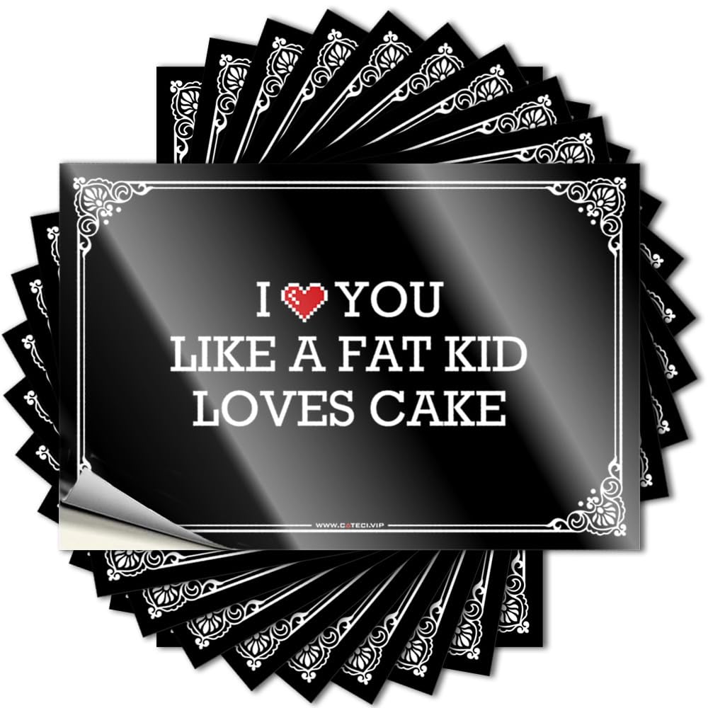 Fzfn Colour Decorations For Bedroom Aesthetic Inside Bumper - I Love You Like A Fat Kid Loves Cake Bumper Waterproof Vinyl Sticker(8X12cm)