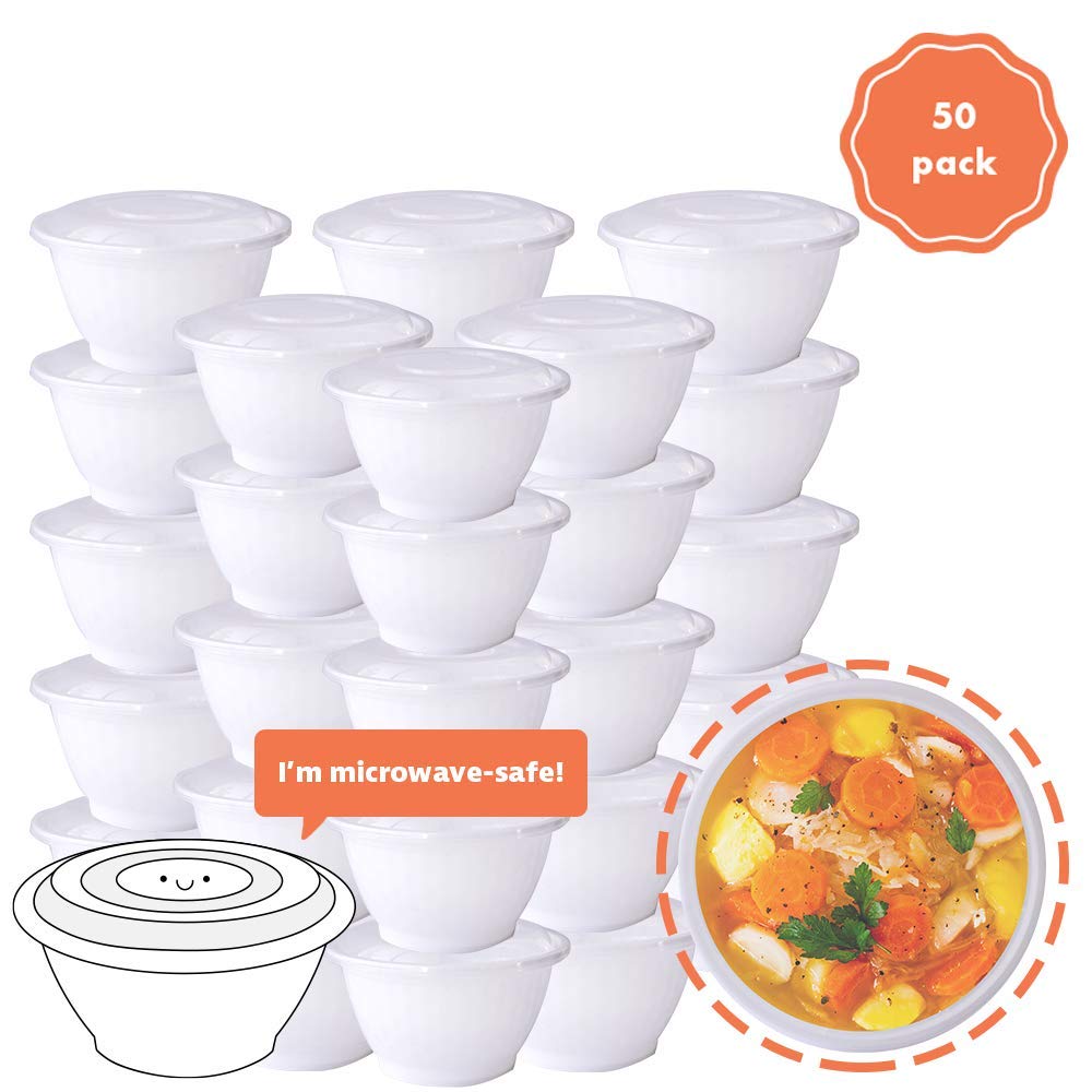 Buy COZYMOOD 50Pack Meal Prep Plastic Microwavable Food Containers