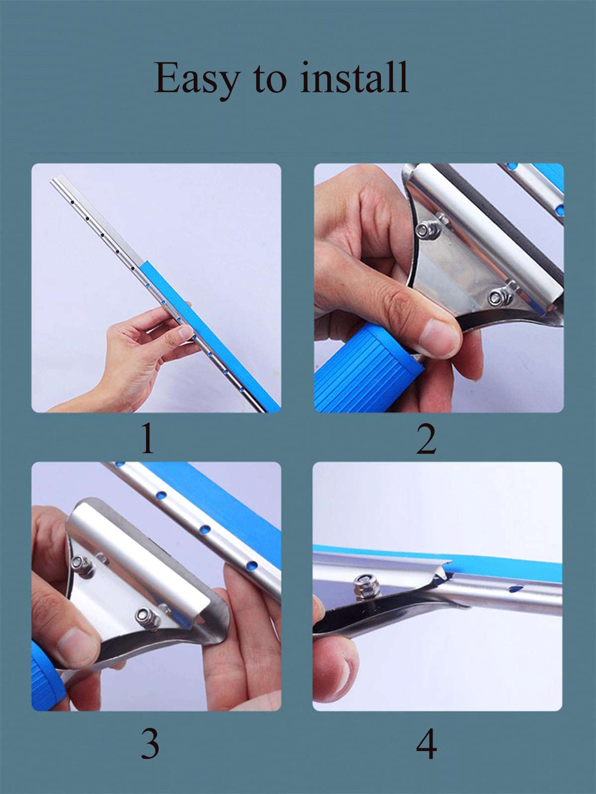 Limpiacristales Largo, Limpia Cristales Mamparas Ducha con Poste de Extensión 6m, Limpiador de Ducha de Goma 35cm para Ducha BañO Espejos Cristales Y Azulejo