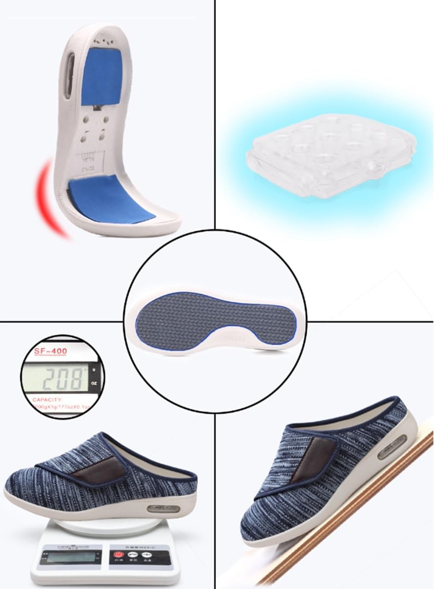 Stylish Diabetic Shoes Men's Adjustable Orthopedic Slippers Plantar Fasciitis Shoes For Elderly Arthritis Edema Swollen Feet Thumb Valgus Edema Swollen Shoes Walking Sneakers (Color : 5, Size : 40)