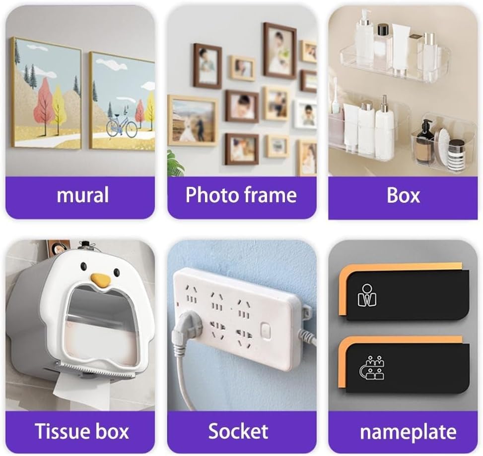 Heavy Duty Picture Hanger Strips 24 Pairs (48 Pieces) No Trace No Nail Wall Hooks for Frames, Strong Adhesion Nylon Tape for Home & Garden Use(38 * 38)