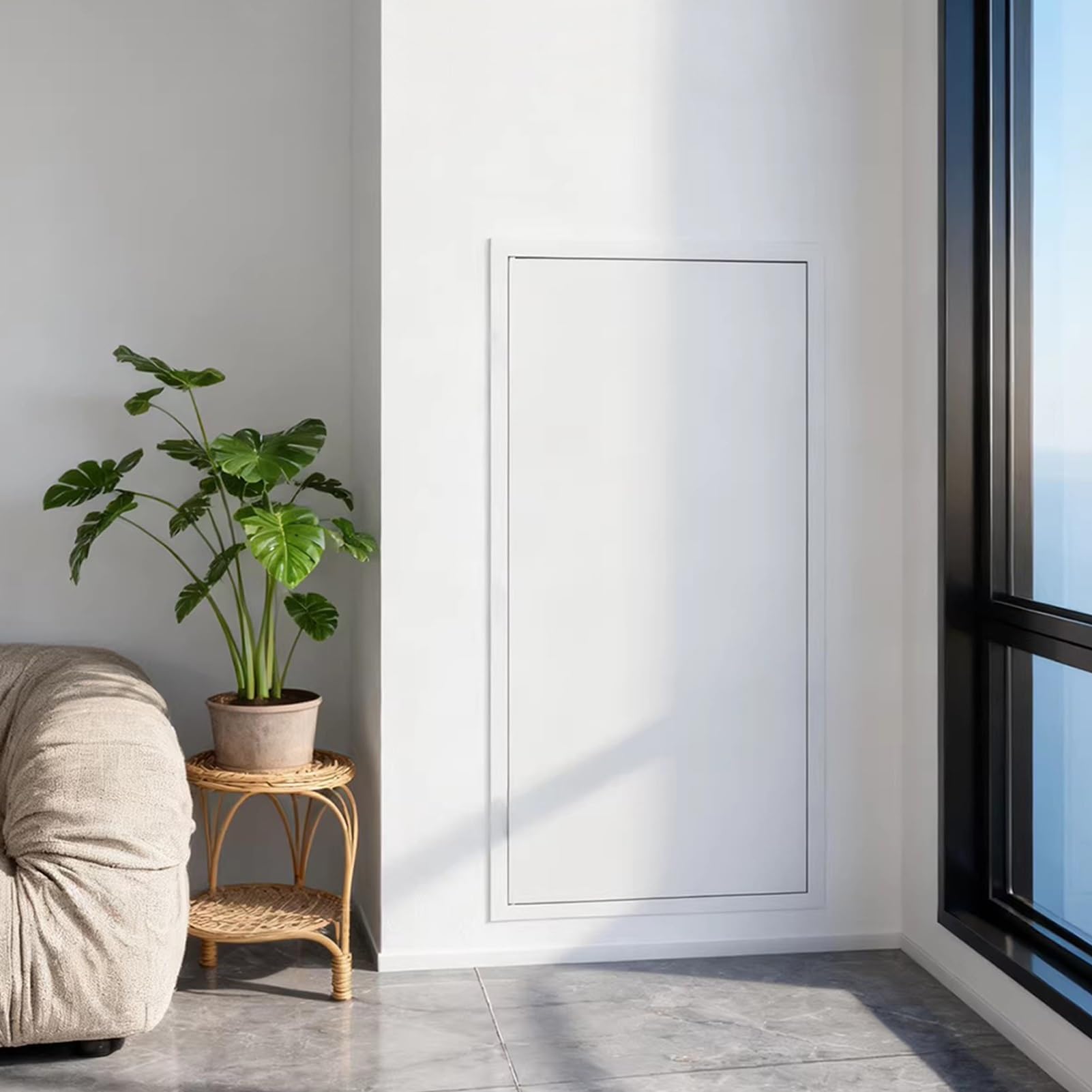 Unterputz-Wandlochabdeckung, lackierbare weiße Aluminium-Zugangsklappe, Inspektionslukentür 20"x32"/24"x48", verdeckte Zugangstüren für Sanitärkabel(6x6in/15x15cm)