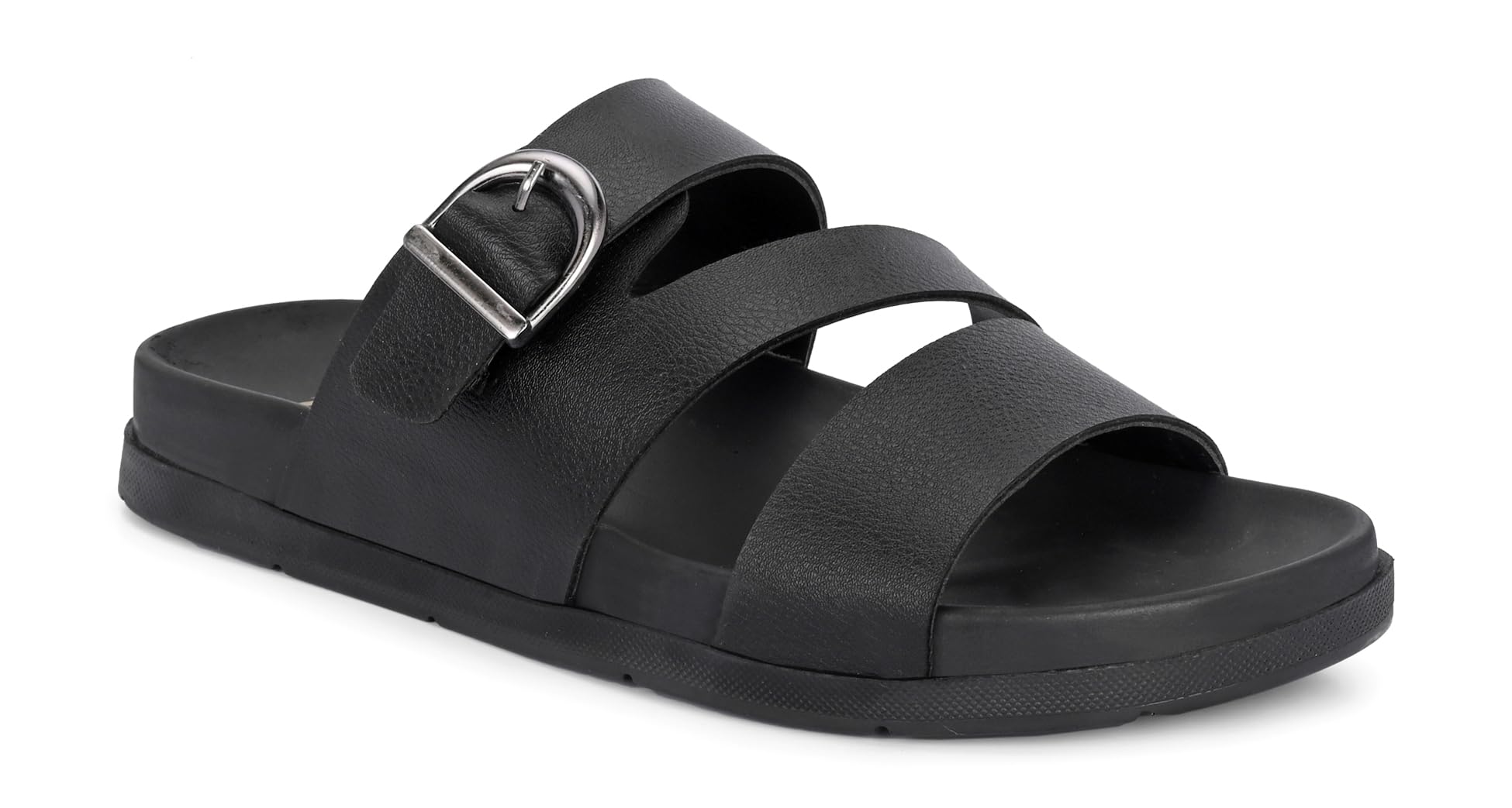 AFROJACK Men's Sandals | Casual Sandal/Slippers For Men With PU Upper | Comfortable Sole Stylish & Durable Design | Slip-on Style | Light Weight, s4600
