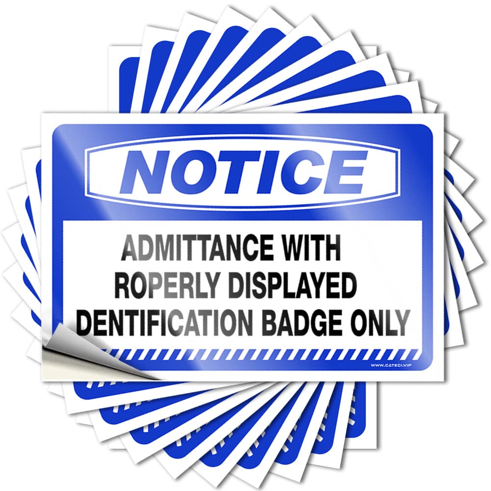 Notice Admittance with Properly Displayed Identification Badge Only Core Western - Tattoos Hat Removable Vinyl Decal(8X12CM)