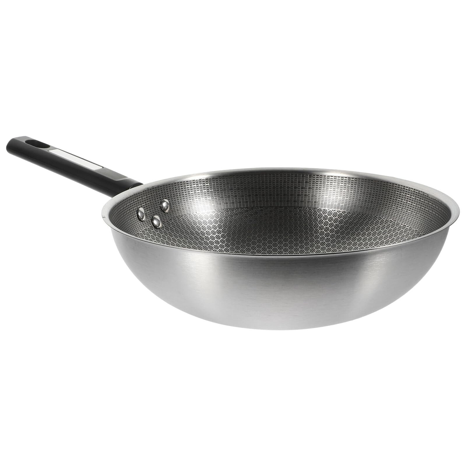 NUOBESTY Padella Antiaderente a Nido D’Ape in Acciaio Inossidabile Manico in Bachelite Padella per Uova e Bistecche Fondo Piatto per Cottura Uniforme Adatta a Piani Cottura a Induzione