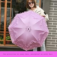 Vista 26 de WANLIAN Paraguas de encaje a prueba de viento plegable soleado y lluvioso a prueba de rayos ultravioleta anti sol protección UV sombrilla paraguas