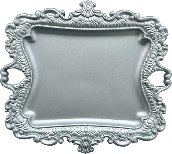 khtumeware 1 Pack Jewelry Dish Silver Jewelry Trays ideal for holding jewelry rings and small trinkets.