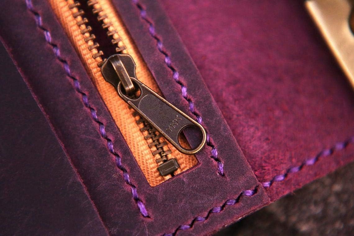 Personalized vintage purple leather notebook cover diary planner A5 refillable travel journal binder NBA523TB