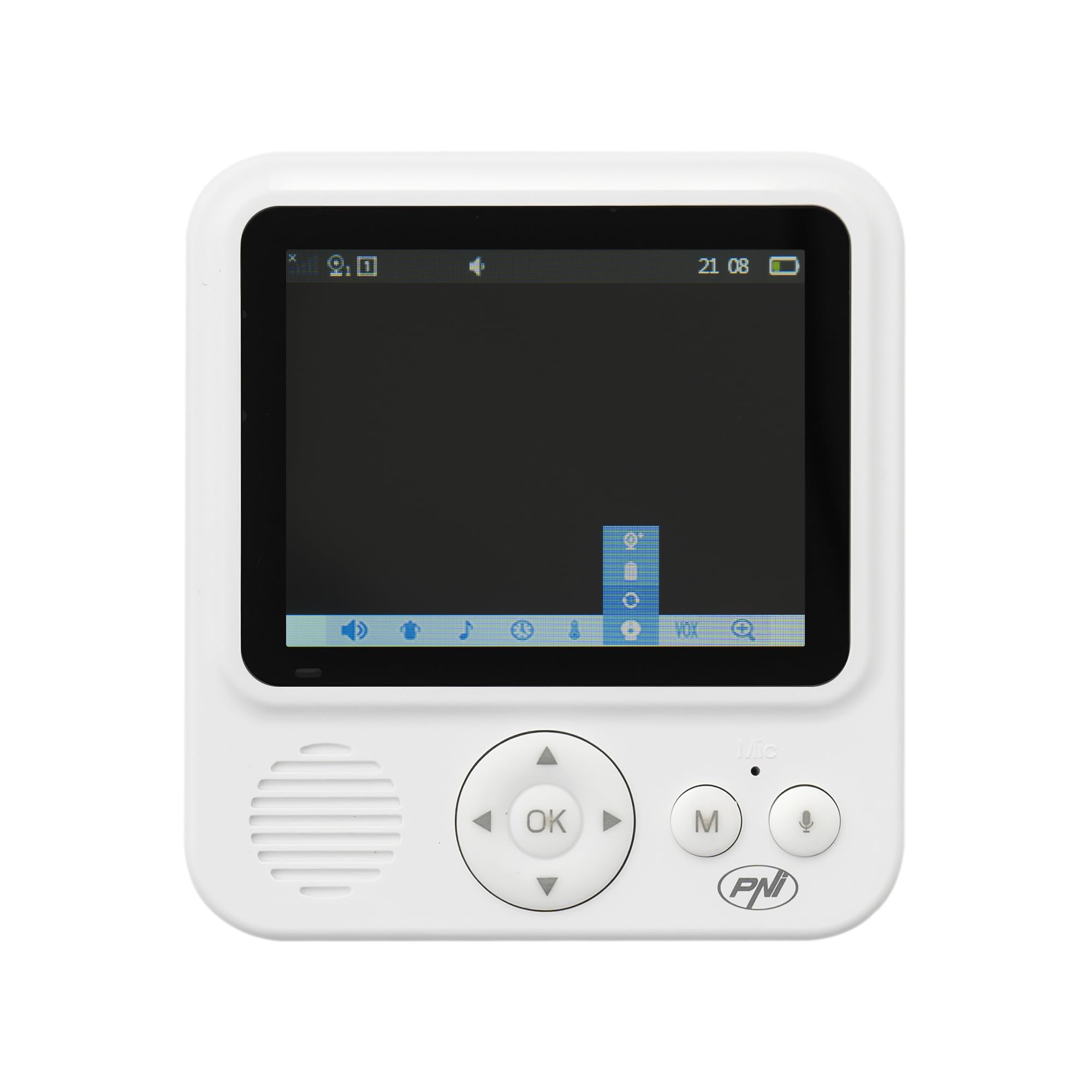 PNI Monitor de Video para bebé BM280 Pantalla de 2.8 Pulgadas inalámbrico 2.4 GHz, Sensor de Temperatura, VOX, visión Nocturna, función de Zoom, Canciones de Cuna