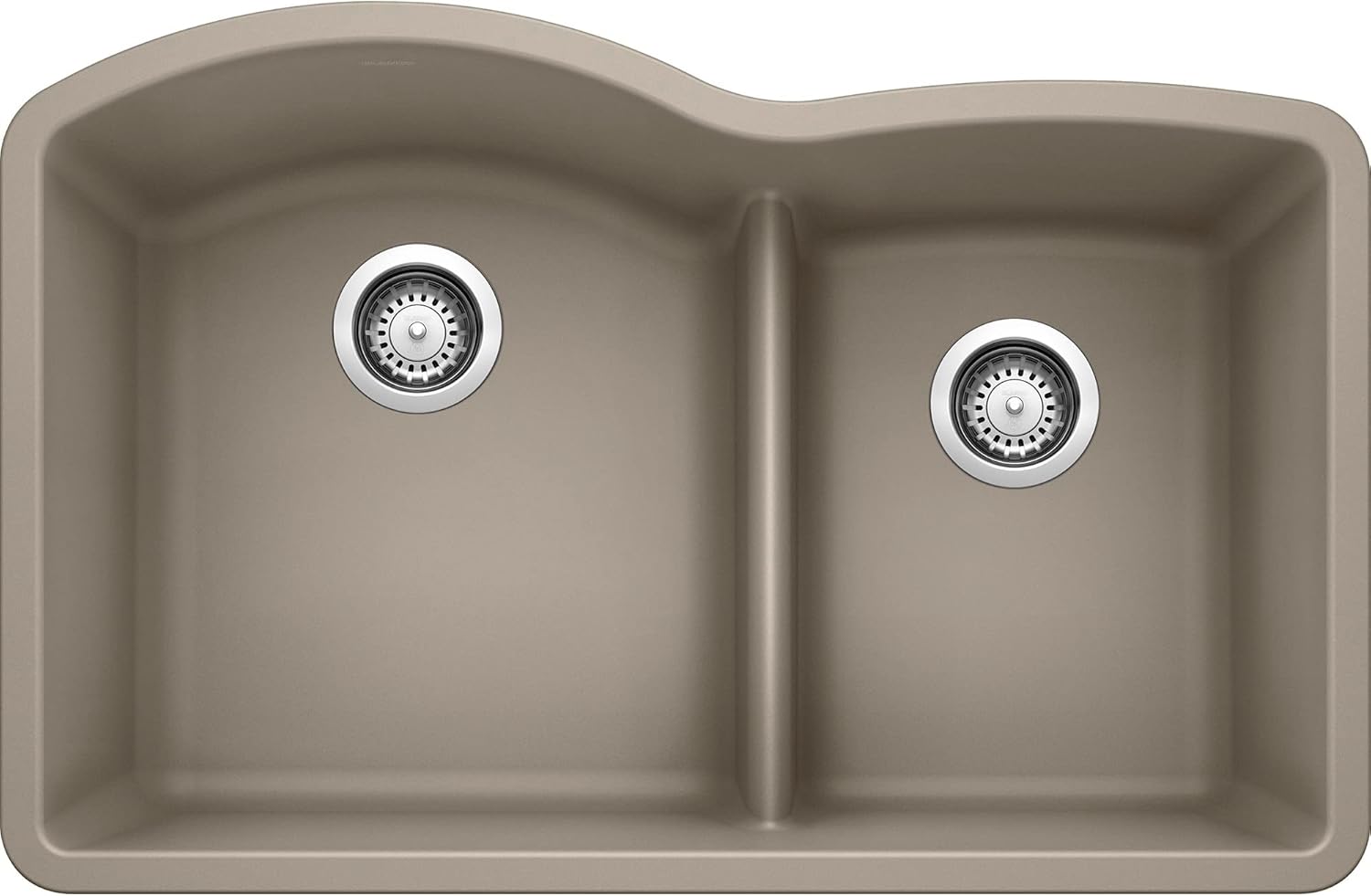 BLANCO 443102 Diamond 60/40 Low Divide Double Bowl Kitchen Sink, 32" L X 21" W - Volcano Gray
