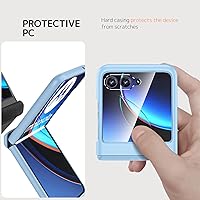 Vista 5 de Ninki Funda transparente compatible para Motorola Razr Plus 2023 con protector de bisagra y protector de pantalla, funda protectora galvanizada