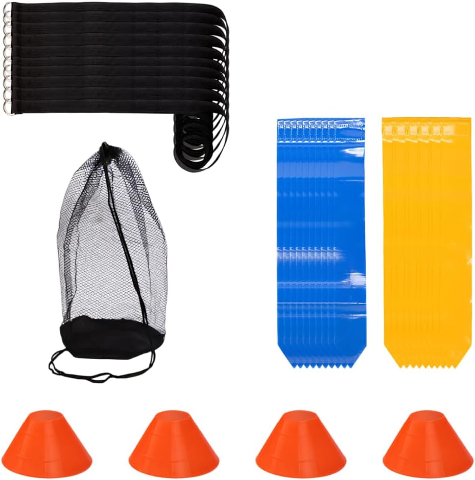 Flag Football Belts Set, Wear Resistant Football Waist Flags for Youths Adults Outdoor Sports Training Competition