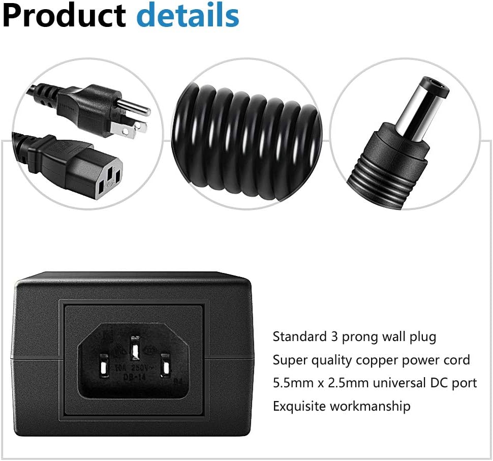 SHNITPWR 12V 5A 60W Power Supply Adapter AC DC Converter 100V~240V to 12 Volt 5 Amp Transformer 5.5x2.5mm Plug for 5050 3528 LED Strip Light 3D Printer LED Driver CCTV Security System LCD Monitor - Image 3