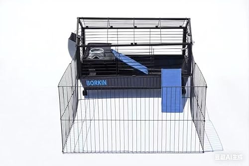 Miniatura 8 de BORKIN Corral para animales pequeños y jaula para animales pequeños con valla plegable, jaulas de conejillo de indias, jaula para erizos con lona
