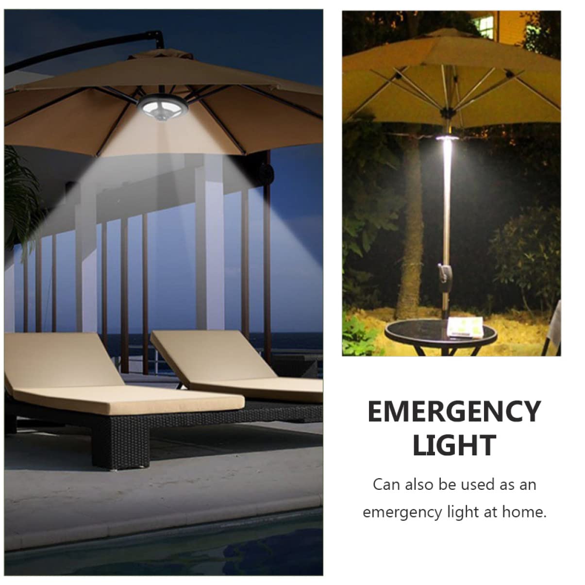 Lámpara LED de Paraguas Multifuncional para Camping y Exterior Negro