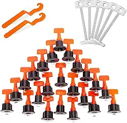 Nivelador Espaçador Reutilizável Pisos Porcelanato 100Un Profissional Com Agulha Substituível + 2 Chaves de Aperto + 10 Agulhas Extras (1.5MM)