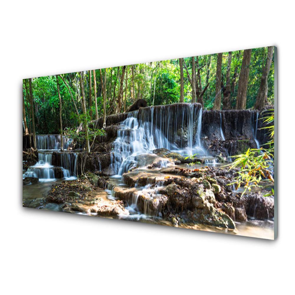 Tableau Mural Moderne Cascade Tulup - Impression sur Verre Trempé 100x50