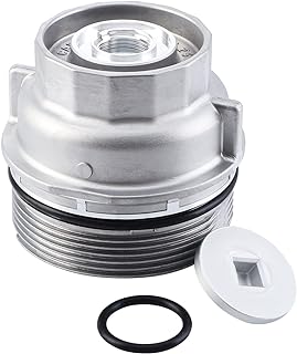 Pilida Oil Filter Housing Cap Assembly 15620-31060 with Oil Plug Fit for Toyota 2005-2019 Tundra RAV4 4Runner Camry Highlander Tacoma Avalon Sienna Venza Lexus RX350 Replacement 1562031060 15643-31050