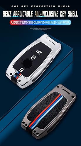 Miniatura 3 de ontto Funda para llavero Mercedes-Benz, carcasa de metal de silicona para Benz Clase A, Clase C, Clase G 2019-2021, Clase E Clase S 2017-2020,