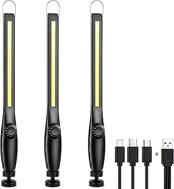 Lampe De Travail LED Rechargeable 2 Pièces - Aimant, Crochet, 7 Modes, Power Bank, IPX6 - 8