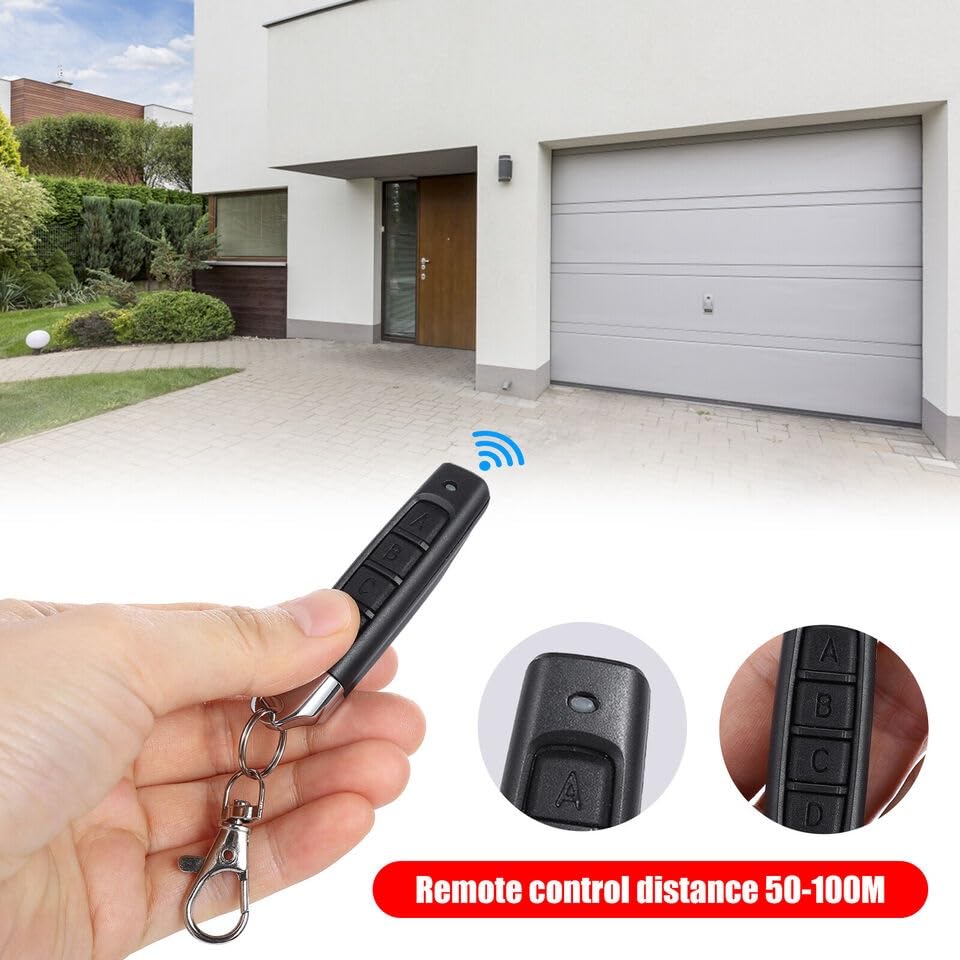 Image of ROBOWAY ABCD Rf Remote Control Switch 4 Channel 433MHZ Wireless Transmitter Garage Gate Electric Door Copy Controller Anti-theft Lock Key (RW-RF013, 2 Remote)