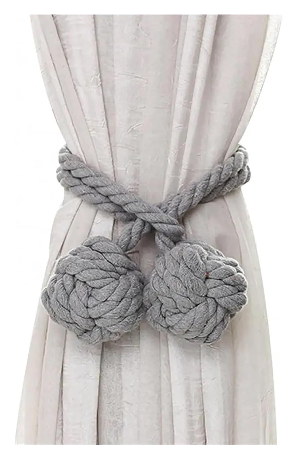 Lot de 4 embrasses de Rideaux à Pompons, embrasses de Rideaux Simples, Cordes de Cravate de Rideau, embrasses à Boules suspendues, Supports de Boucles, décoration d'intérieur(Orange)