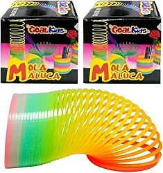 Kit com 2 Brinquedos Mola Maluca Infantil Colorida Furta-Cor