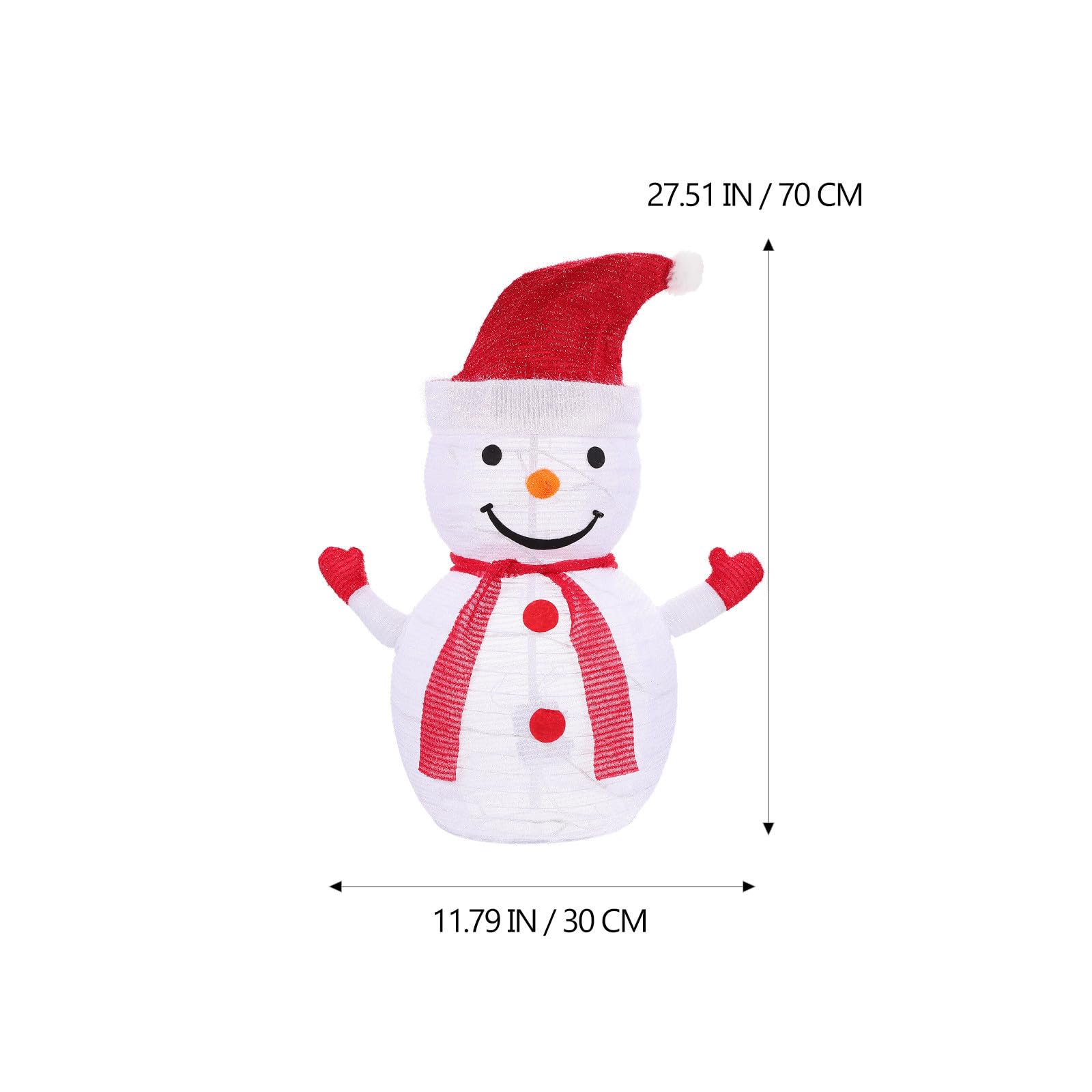 Weihnachts Deko als Festliche Dekoration aus Stoff und Eisen mit 0,8w Beleuchtung Roter Klappbarer Weihnachtsbedarf für Zuhause und