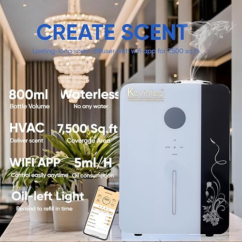 Miniatura 5 de Kevinleo Máquina de olor para el hogar 3500-7500 pies cuadrados control de aplicación WiFitemporizador integrado ayuda a conectar WiFi sin agua