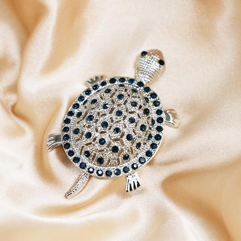 Miniatura 6 de Opexicos Broche de tortuga con diamantes de imitación de oro negro, 2 piezas, diseño creativo, broches de tortuga, accesorios, Metal Joya