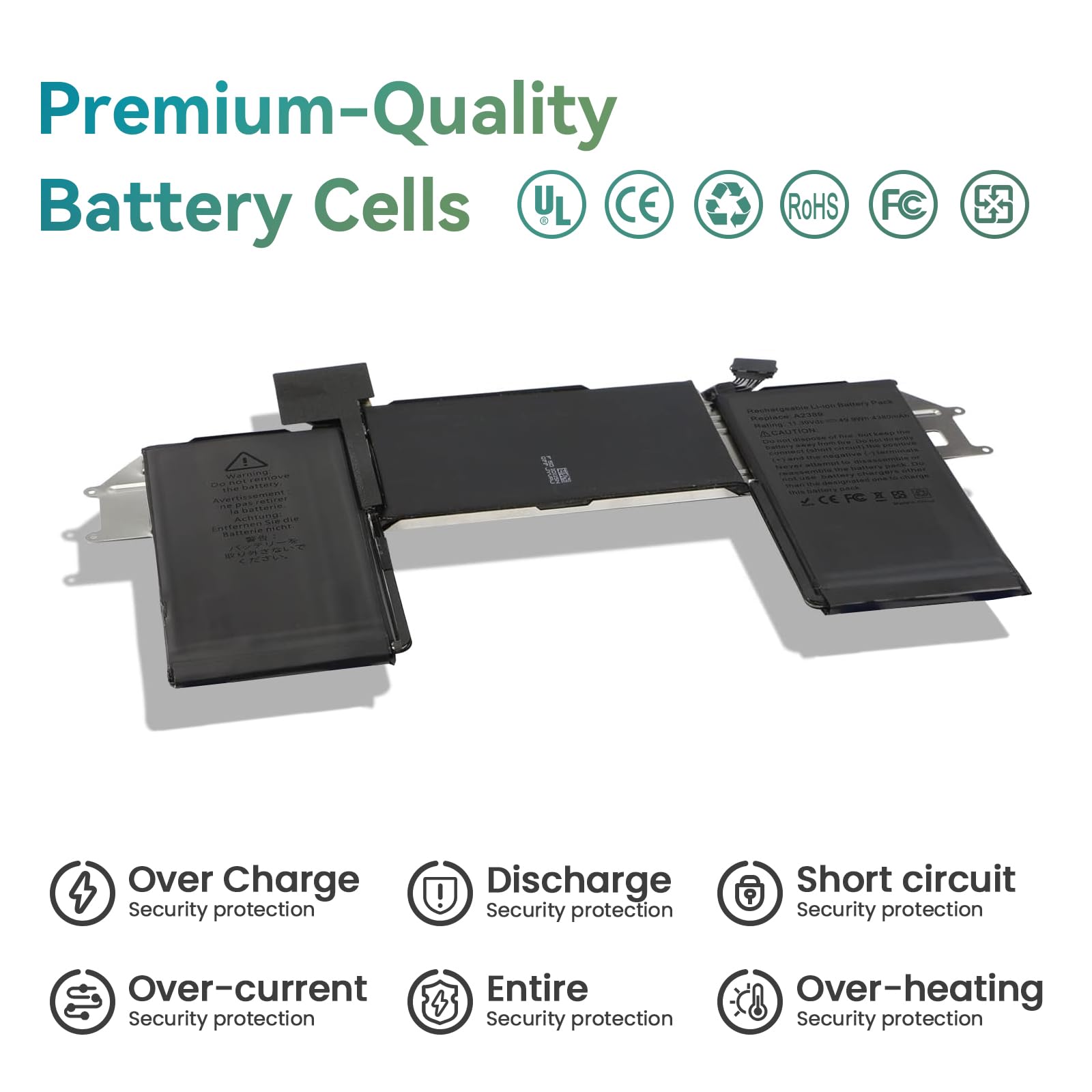 K KYUER A2389 Laptop Batería para MacBook Air 13" Model A2337 (M1, Late 2020) EMC 3598 MacBookAir10,1 MGN53LL/A MGN83LL/A MGN63LL/A MGN93LL/A MGN73LL/A MGNA3LL/A MGND3LL/A MGNE3LL/A MGN93B/A MGN63B/A