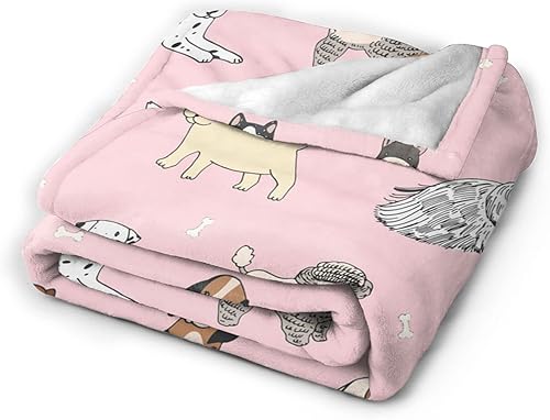 Miniatura 2 de Perinsto Manta con diseño de perros lindos y cálida, ultra suave y cálida para todas las estaciones, manta decorativa de forro polar para cama,
